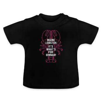 Homard Fruits de mer Homard du Maine Langouste - T-shirt bio col rond Bébé - noir - Devant