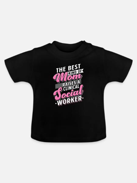 Clinical Social Worker - Baby Bio-T-Shirt mit Rundhals - Schwarz