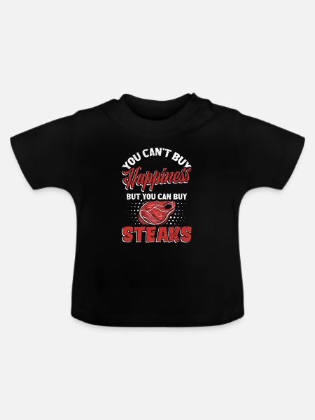 Steak - Baby Bio-T-Shirt mit Rundhals - Schwarz