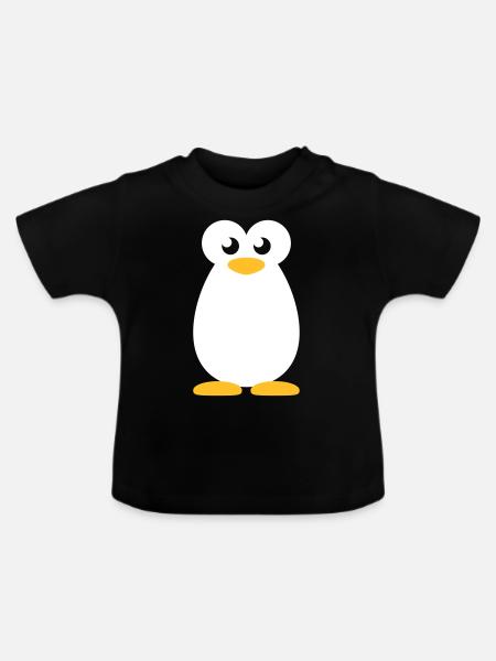 Pinguin - Baby Bio-T-Shirt mit Rundhals - Schwarz