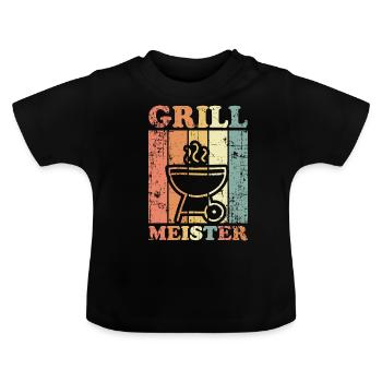 Grill master - Baby Organic T-Shirt with Round Neck - black - Front