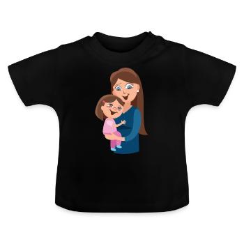 Mother and Daughter Mother Daughter - Baby Organic T-Shirt with Round Neck - black - Front