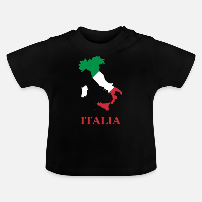 Italia - T-shirt bio col rond Bébé - noir