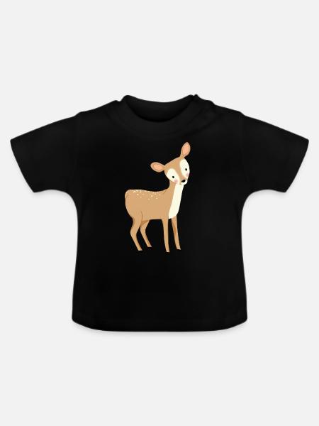 Baby Deer - Baby Bio-T-Shirt mit Rundhals - Schwarz
