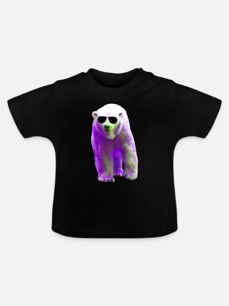 Polar Bear - Eisbär - Baby Bio-T-Shirt mit Rundhals - Schwarz