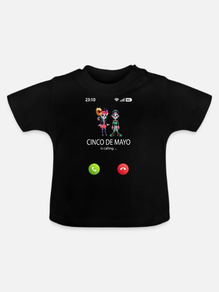 Cinco de Mayo is calling - Baby Bio-T-Shirt mit Rundhals - Schwarz