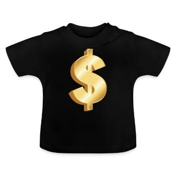 Dollar - Baby Bio-T-Shirt mit Rundhals - Schwarz - Vorne