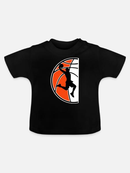 Basketball Basketballer - Baby Bio-T-Shirt mit Rundhals - Schwarz
