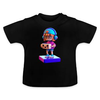 MUSIQUE AMUSANTE 010 - T-shirt bio col rond Bébé - noir - Devant
