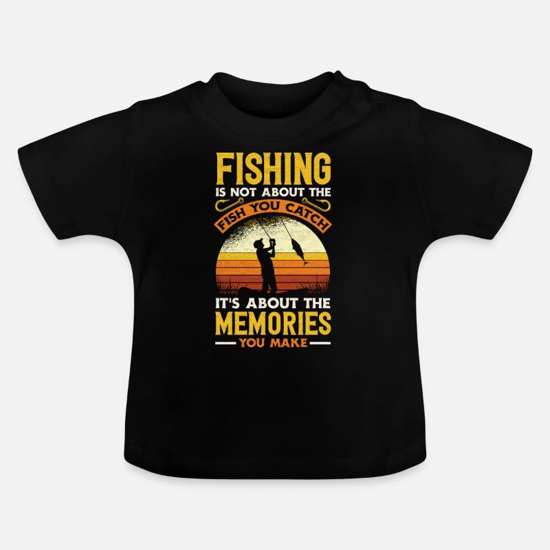La pêche est une question de souvenirs, pas de prises - T-shirt bio col rond Bébé - noir