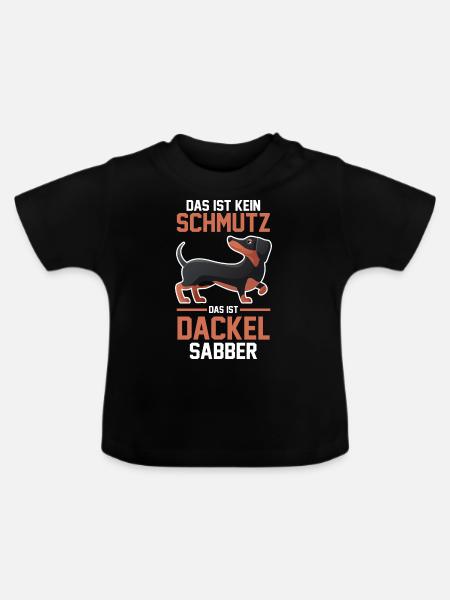 Hund Dackel - Baby Bio-T-Shirt mit Rundhals - Schwarz