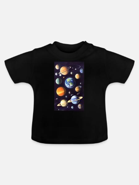 Space 01 - Baby Bio-T-Shirt mit Rundhals - Schwarz