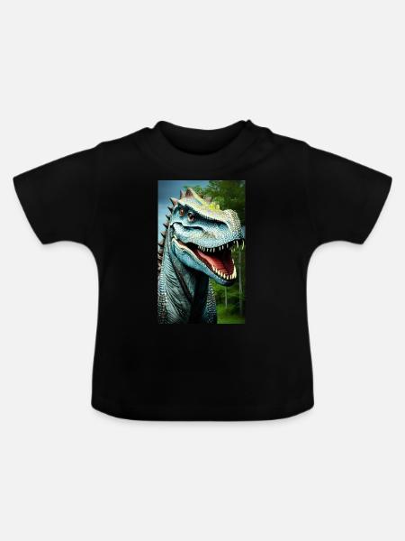 Dinosaurier | T-Rex | Tyrannosaurus - Baby Bio-T-Shirt mit Rundhals - Schwarz