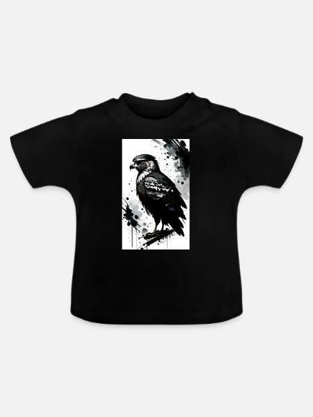 Adler | Vogel | Freiheit | Tiere - Baby Bio-T-Shirt mit Rundhals - Schwarz