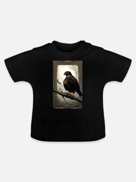 Adler | Vogel | Freiheit | Tiere - Baby Bio-T-Shirt mit Rundhals - Schwarz