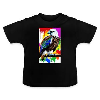 Eagle | Birds | Freedom | Animals - Baby Organic T-Shirt with Round Neck - black - Front
