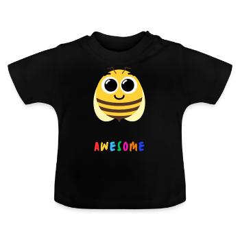 Bee awesome - Baby Bio-T-Shirt mit Rundhals - Schwarz - Vorne