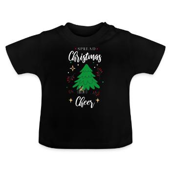 Spread Christmas Cheer - Weihnachtsdesign - Baby Bio-T-Shirt mit Rundhals - Schwarz - Vorne