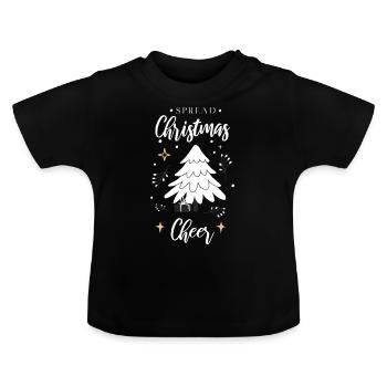 Weihnachtsbaum - Baby Bio-T-Shirt mit Rundhals - Schwarz - Vorne