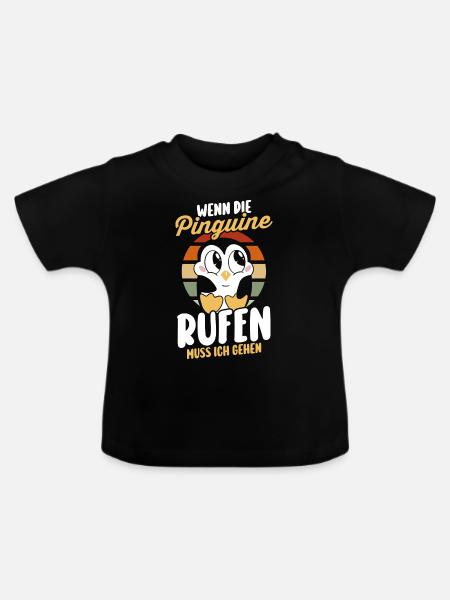 Pinguin - Baby Bio-T-Shirt mit Rundhals - Schwarz