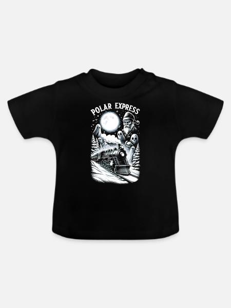 Haunted Polar Express - Baby Bio-T-Shirt mit Rundhals - Schwarz