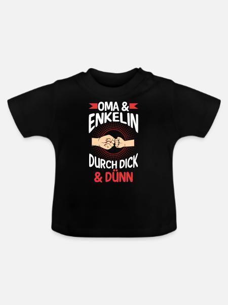 Oma Großmutter und Enkelin - Baby Bio-T-Shirt mit Rundhals - Schwarz