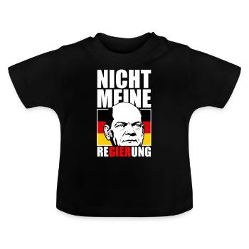 Pas mon gouvernement - T-shirt bio col rond Bébé - noir - Devant