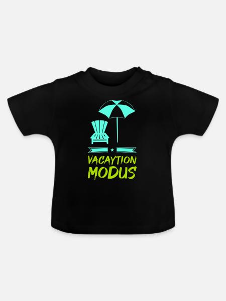 vacation modus - Baby Bio-T-Shirt mit Rundhals - Schwarz