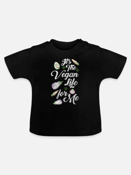 Ernährung Gesund Natur Veggie - Baby Bio-T-Shirt mit Rundhals - Schwarz
