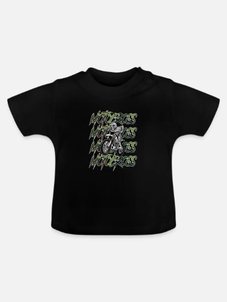Motocross Camouflage - Baby Bio-T-Shirt mit Rundhals - Schwarz