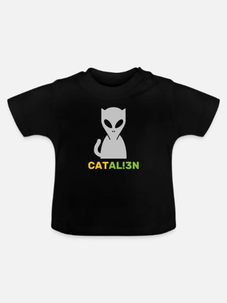 Cat - Baby Bio-T-Shirt mit Rundhals - Schwarz