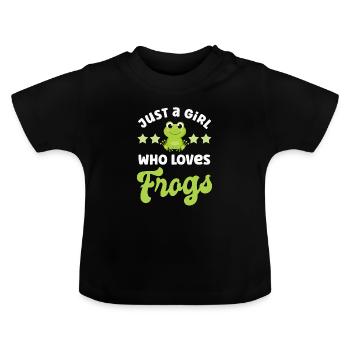 Frosch Frösche - Baby Bio-T-Shirt mit Rundhals - Schwarz - Vorne