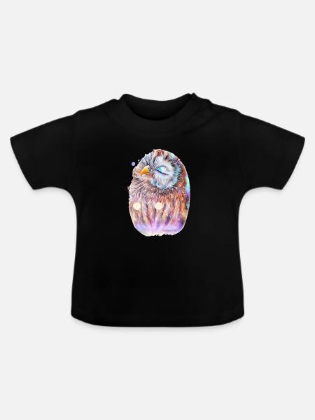 Eule - Baby Bio-T-Shirt mit Rundhals - Schwarz