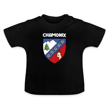 Hinweis Mignon Chamonix Mont Blanc Haute Savoie - Baby Bio-T-Shirt mit Rundhals - Schwarz - Vorne