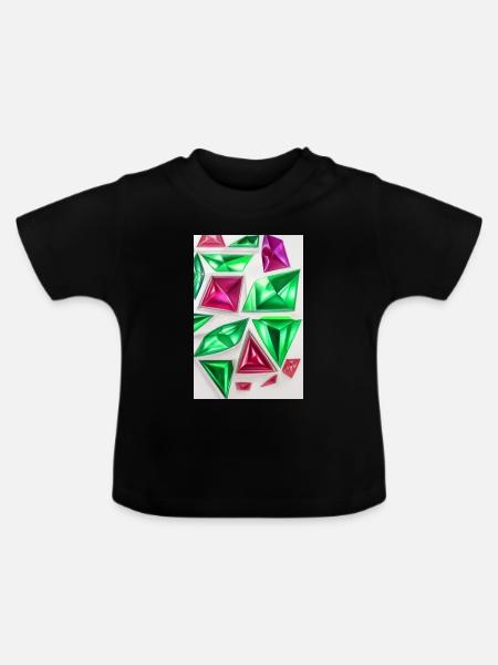 Edelsteine - Baby Bio-T-Shirt mit Rundhals - Schwarz