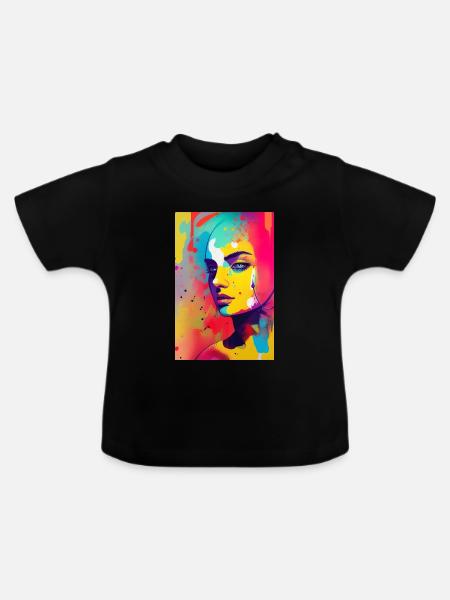 Abstrakte Kunst - Baby Bio-T-Shirt mit Rundhals - Schwarz