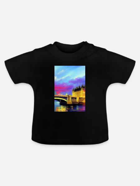 Brücken in London - Baby Bio-T-Shirt mit Rundhals - Schwarz