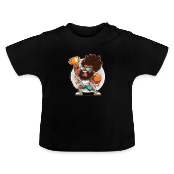 Slam Dunk König - Baby Bio-T-Shirt mit Rundhals - Schwarz - Vorne