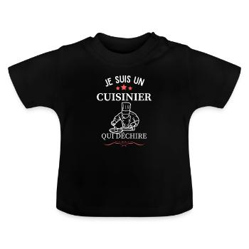 Cook Who Tears - Baby Organic T-Shirt with Round Neck - black - Front
