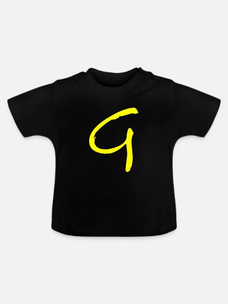 Buchstabe G - Baby Bio-T-Shirt mit Rundhals - Schwarz