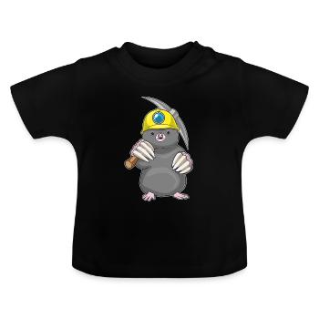Mineur de taupe Pioche Exploitation minière - T-shirt bio col rond Bébé - noir - Devant