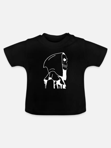 Tod im Profil - Baby Bio-T-Shirt mit Rundhals - Schwarz