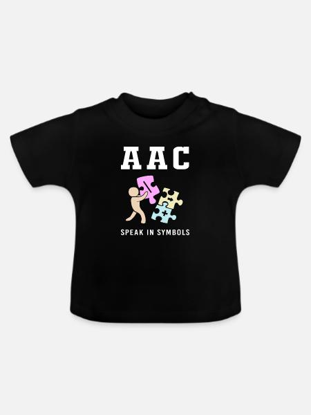 AAC Kommunikation Gebärdensprache SLP - Baby Bio-T-Shirt mit Rundhals - Schwarz