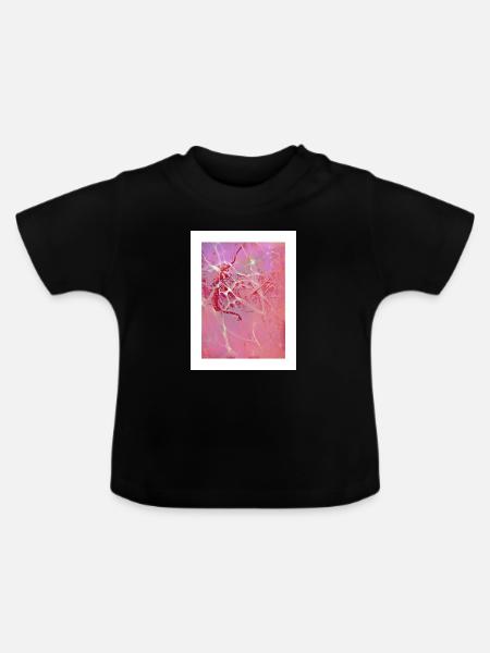 Abstrakte rosa Reflexionen - Baby Bio-T-Shirt mit Rundhals - Schwarz