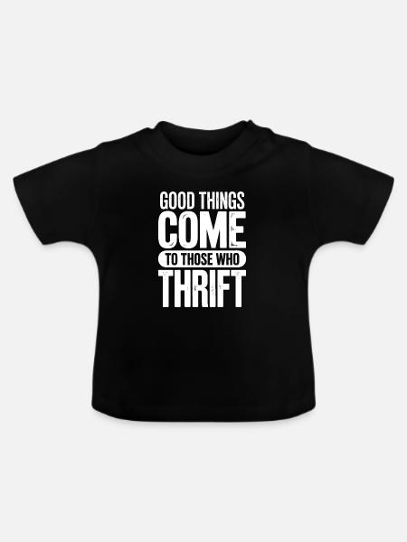 Thrift Chic Gute Dinge - Baby Bio-T-Shirt mit Rundhals - Schwarz