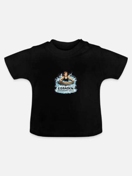 Eisbad Verändert Dich - Baby Bio-T-Shirt mit Rundhals - Schwarz