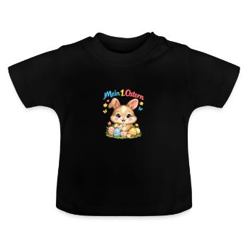 MEIN ERSTES OSTERN - Baby Bio-T-Shirt mit Rundhals - Schwarz - Vorne