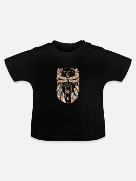 Frei Geist Traumfänger - Baby Bio-T-Shirt mit Rundhals - Schwarz