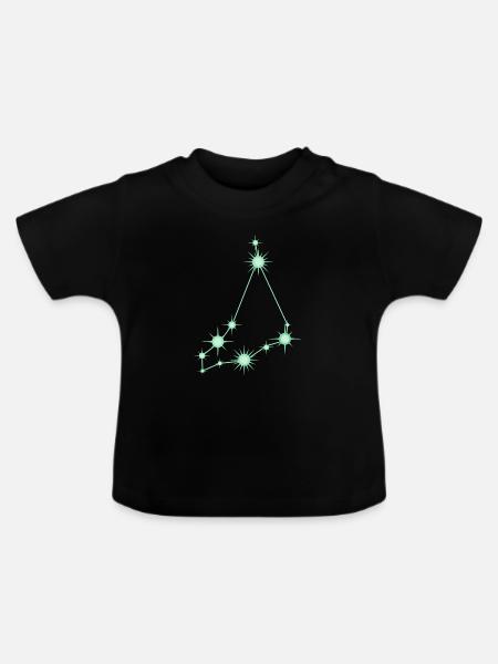 Steinbock-Stern Sternbild Tierkreiszeichen Grün - Baby Bio-T-Shirt mit Rundhals - Schwarz