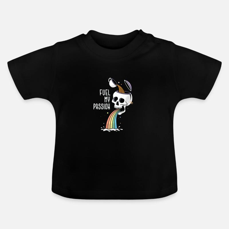 Alimentez ma passion - Amateurs de café - T-shirt bio col rond Bébé - noir